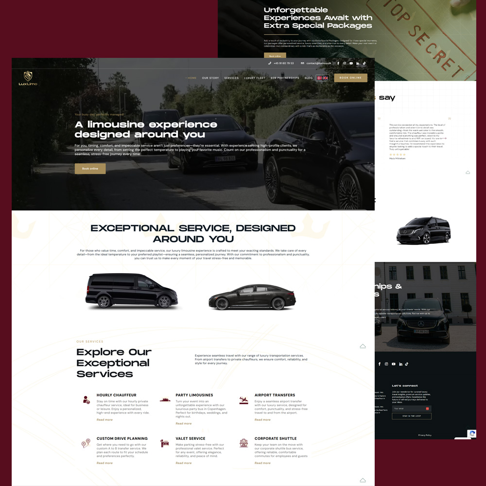LuxLimo luxury transportation website