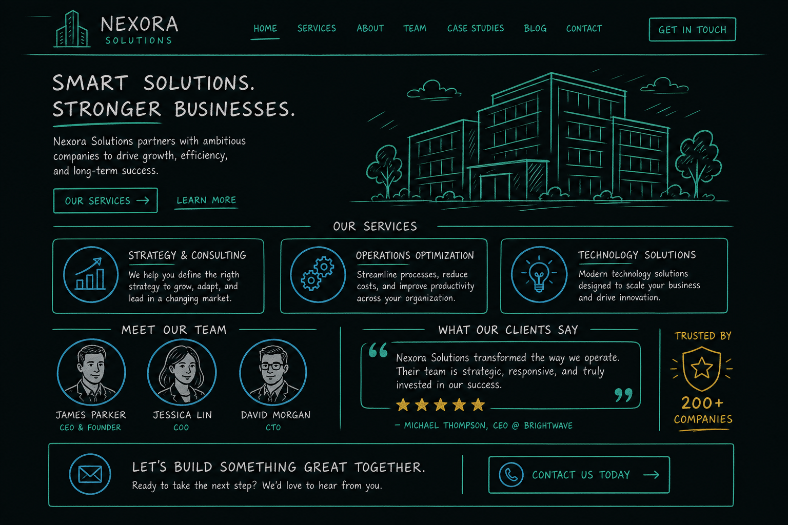 Business website sketch illustration