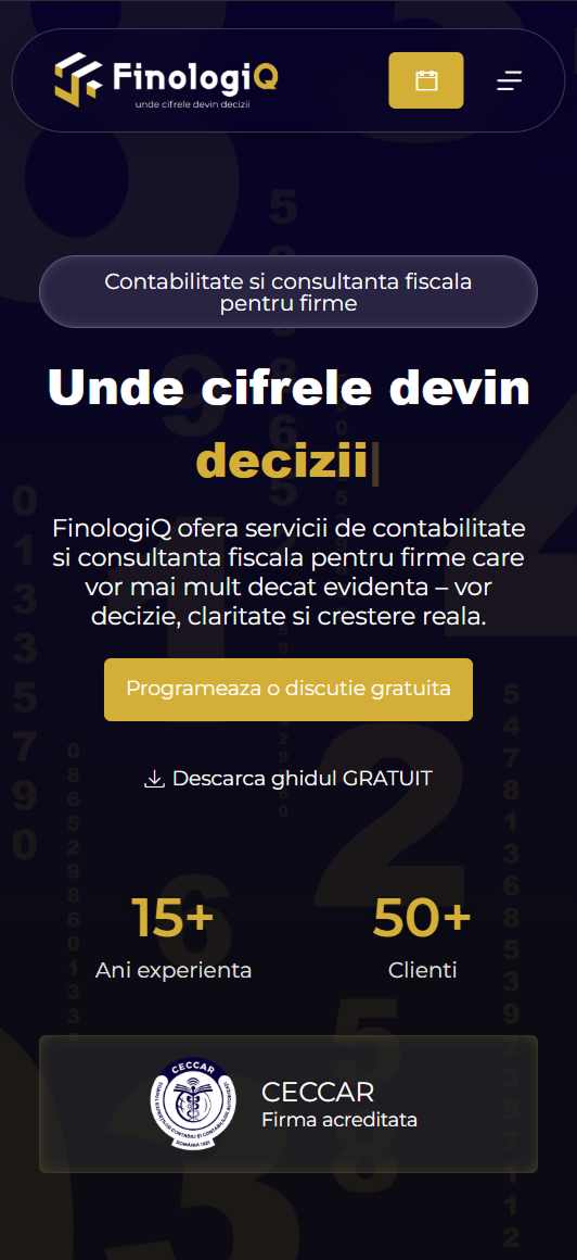 Finologiq mobile website preview